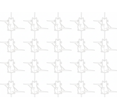 Cat outlined cat wallpaper - TenStickers