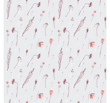 Nature wallpaper with delicate floral design - TenStickers