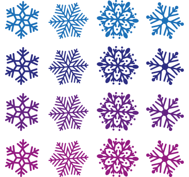 Christmas wallpaper in purple and blue snowflakes - TenStickers