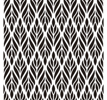 Living room wallpaper with elegant black leaves - TenStickers