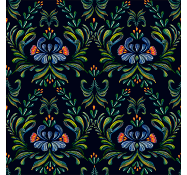 Ornamental wallpaper colorful folk design - TenStickers