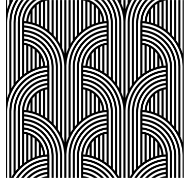 Ornamental wallpaper in black and white arches - TenStickers