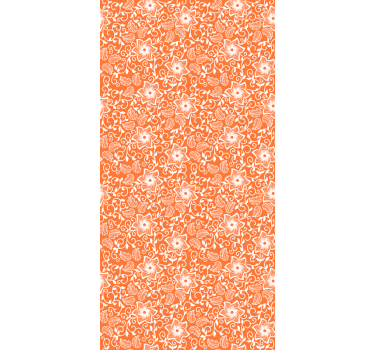 Flowers wallpaper paisley orange design - TenStickers
