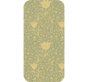 Ornamental wallpaper in subtle gold and green floral - TenStickers