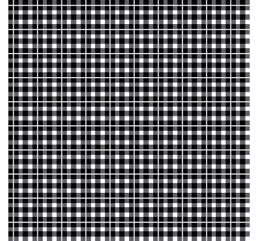 Ornamental wallpaper in black and white gingham - TenStickers