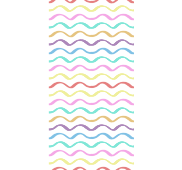 Ornamental wallpaper in vibrant wave design - TenStickers