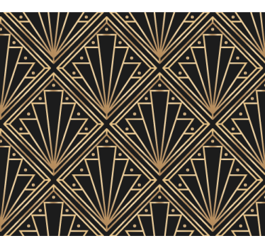 Golden and black deco squared wallpaper patterns - TenStickers