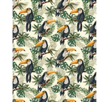 Cute animal wallpaper jungle toucans - TenStickers