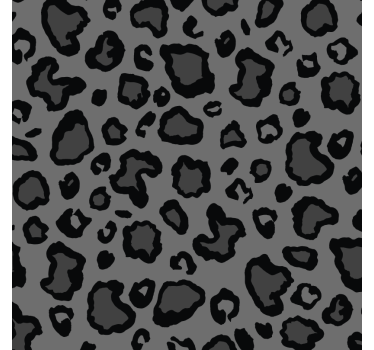 Cute animal wallpaper in dark gray and black leopard - TenStickers
