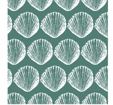 Cute animal wallpaper with retro seashell design - TenStickers