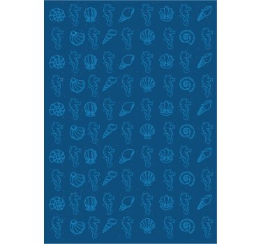 Cute animal wallpaper shells and sea horses - TenStickers