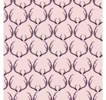 Cute animal wallpaper pink stag antlers - TenStickers