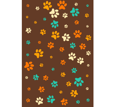 Cute animal wallpaper dog paw print design - TenStickers
