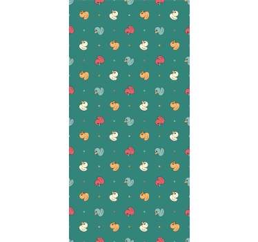 Cute animal wallpaper with multicolored rubber duckies - TenStickers