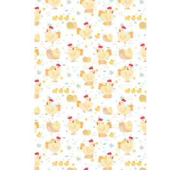 Cute animal wallpaper chickens and snails farm - TenStickers
