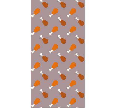Cute animal wallpaper chicken leg seamless design - TenStickers