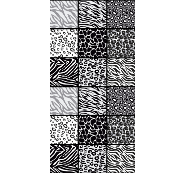Cute animal wallpaper featuring various animal prints - TenStickers