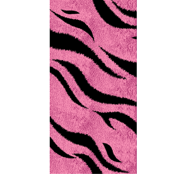 Cute animal wallpaper pink tiger pattern - TenStickers