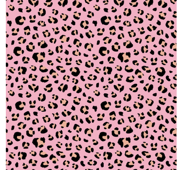 Cute animal wallpaper black and pink leopard design - TenStickers
