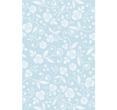 Nature wallpaper blue flower pattern - TenStickers