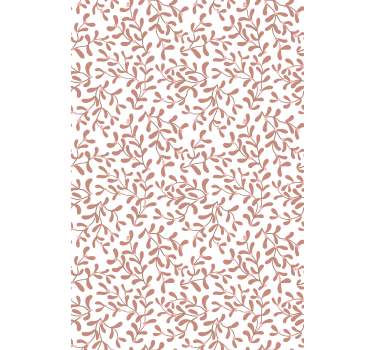 Nature wallpaper terracotta small leaves pattern - TenStickers