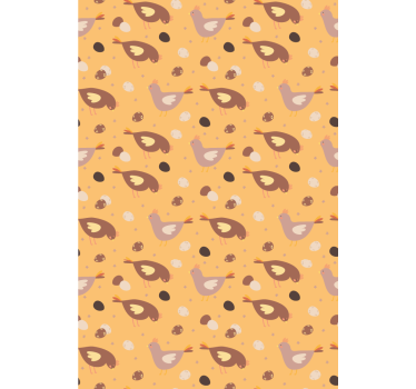 Wallpaper childrens room orange chick design - TenStickers