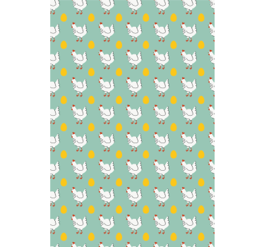 Wallpaper childrens room white chick blue background - TenStickers