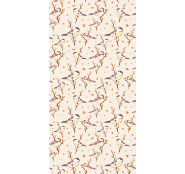Wallpaper childrens room aquarella birds on branches - TenStickers
