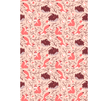Wallpaper childrens room fauna pattern design - TenStickers