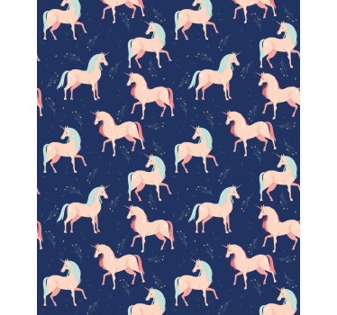 Wallpaper childrens room enchanted unicorns design - TenStickers