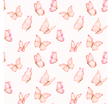 Butterfly wallpaper in pink pattern - TenStickers