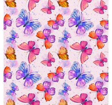 Colorful watercolor butterfly wallpaper - TenStickers