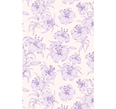 Hallway wallpaper blooming lilies floral design - TenStickers