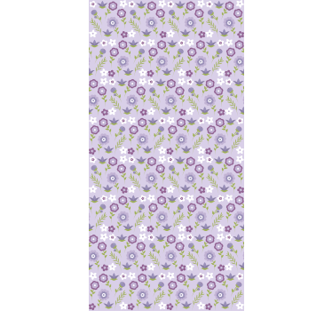 Hallway wallpaper floral pattern harmony - TenStickers