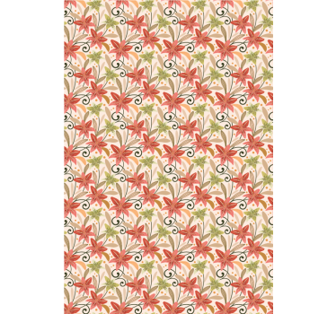 Hallway wallpaper with lively floral design - TenStickers