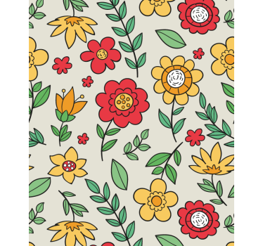 Hallway wallpaper with vibrant colorful design - TenStickers