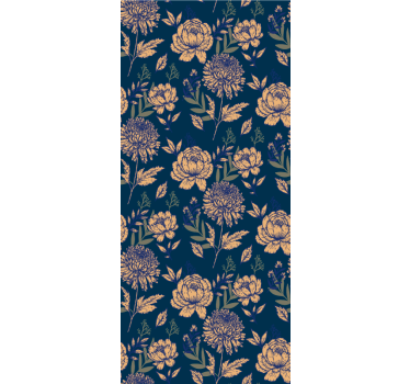 Hallway wallpaper in navy elegant pattern - TenStickers