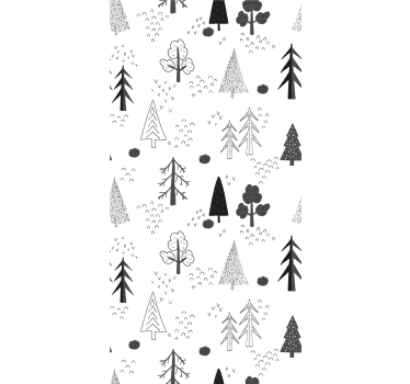 Nordic wallpaper white minimalistic trees design - TenStickers