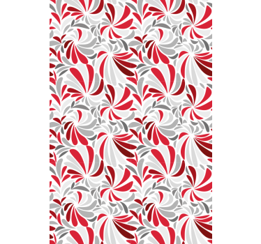 Classic wallpaper gray and red floral pattern - TenStickers