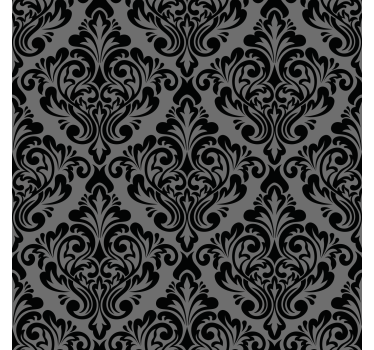 Classic wallpaper vintage black damask design - TenStickers