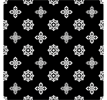Tiles wallpaper black and white vintage pattern - TenStickers