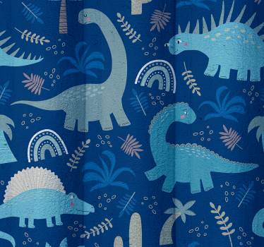 Dino wallpaper in blue hues - TenStickers