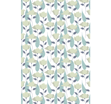Office wallpaper with pastel plant pattern - TenStickers