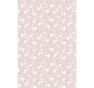 Wallpaper childrens room beige unicorn fantasy - TenStickers