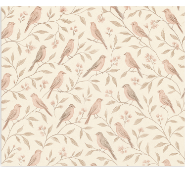 Teenage bedroom wallpaper vintage bird trail - TenStickers