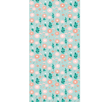 Teenage bedroom wallpaper peach-colored blossoms - TenStickers