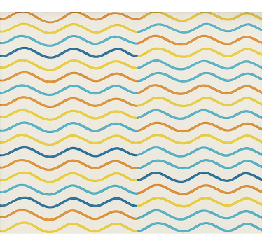 Teenage bedroom wallpaper in colorful wavy lines - TenStickers