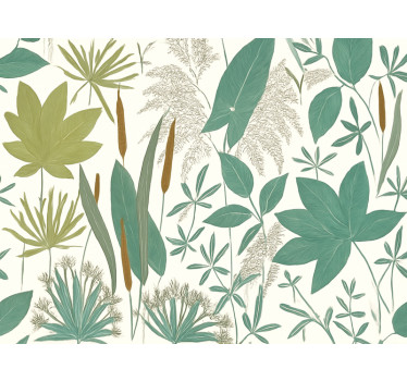 Living room wallpaper tropical jungle design - TenStickers