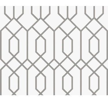Living room wallpaper in grey geometric design - TenStickers