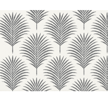 Master bedroom wallpaper black palm - TenStickers